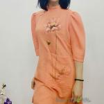 Bộ Trang Phục Áo Dài, Chất Liệu Đũi Vân Mây, Tự Nhiên Thoáng Mát, Mềm Mại