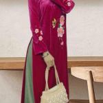 Bộ Trang Phục Áo Dài, Chất Liệu Nhung The, Thanh Lịch