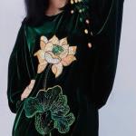 Bộ Trang Phục Áo Dài, Chất Liệu Nhung The, Thanh Lịch