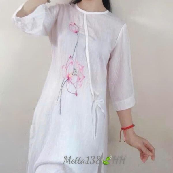 Bộ Trang Phục Áo Dài, Chất Liệu Đũi Vân Mây, Tự Nhiên Thoáng Mát, Mềm Mại