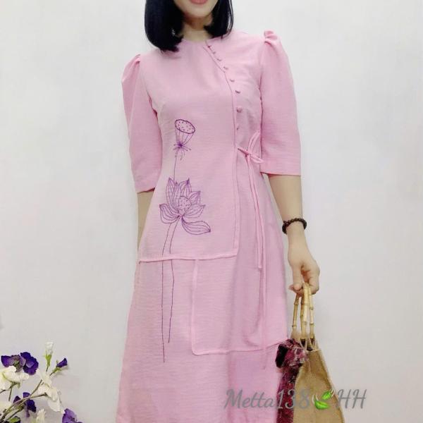 Bộ Trang Phục Áo Dài, Chất Liệu Đũi Vân Mây, Tự Nhiên Thoáng Mát, Mềm Mại