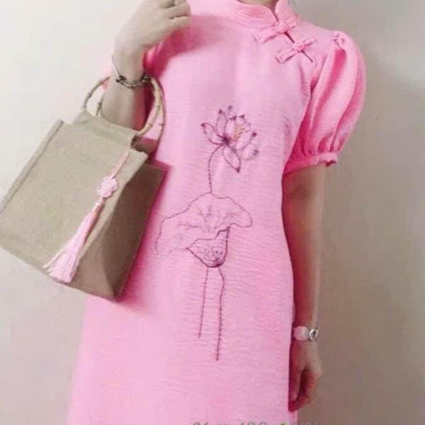 Bộ Trang Phục Áo Dài, Chất Liệu Đũi Vân Mây, Tự Nhiên Thoáng Mát, Mềm Mại