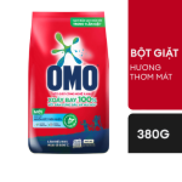 101OMO Bột Giặt Đỏ Hương Thơm Mát 380g/36 gói