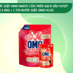 101OMO NG CTrên Sạch Sâu 3.9kg (1+1OMO ViênGiặt63g_6v)/4 Bộ