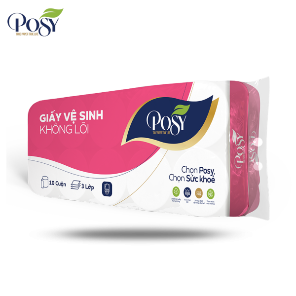 Giấy vệ sinh Posy Cao Cấp 4L; 10c/t không lõi KM F120