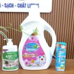 Nước giặt xả ASC BIO deluxe hương hạnh phúc 4,5kg (can hồng, tem hồng) new