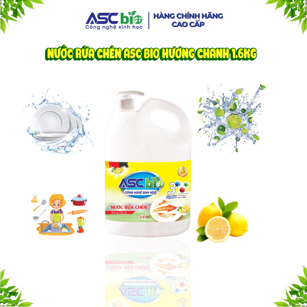 Nước rửa chén đậm đặc ASC hương chanh 1,6kg