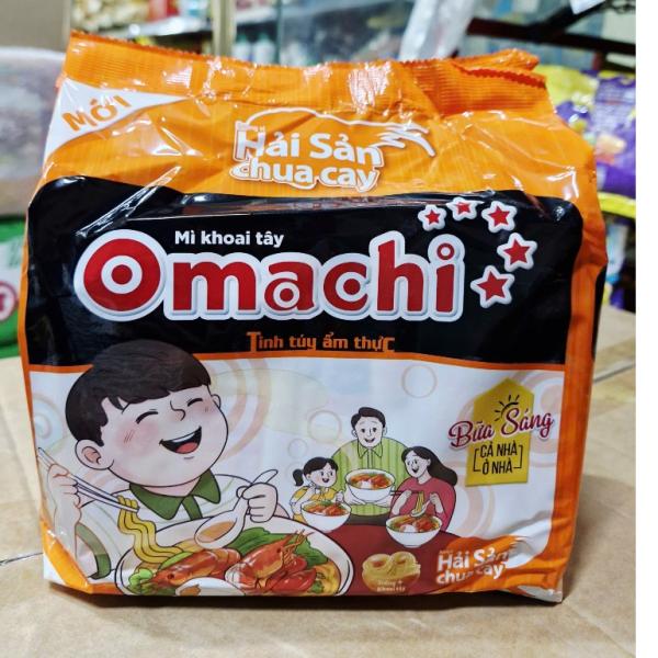 Lốc 5 gói Mì khoai tây Omachi hải sản chua cay - Túi 400g (5*80g)