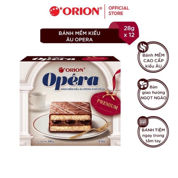 BÁNH BÔNG LAN KIỂU ÂU OPERA VỊ SOCOLA HẠT PHỈ HỘP 280G (10 CHIẾC)/ BÁNH ORION OPERA