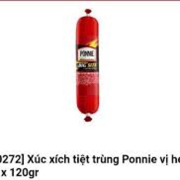 Xúc xích tiệt trùng Ponnie vị heo 2hộp x 24cây x 120gr