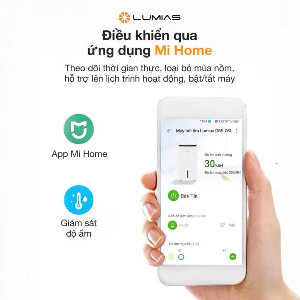 Máy hút ẩm kiêm lọc không khí 30L Lumias D6S-30L