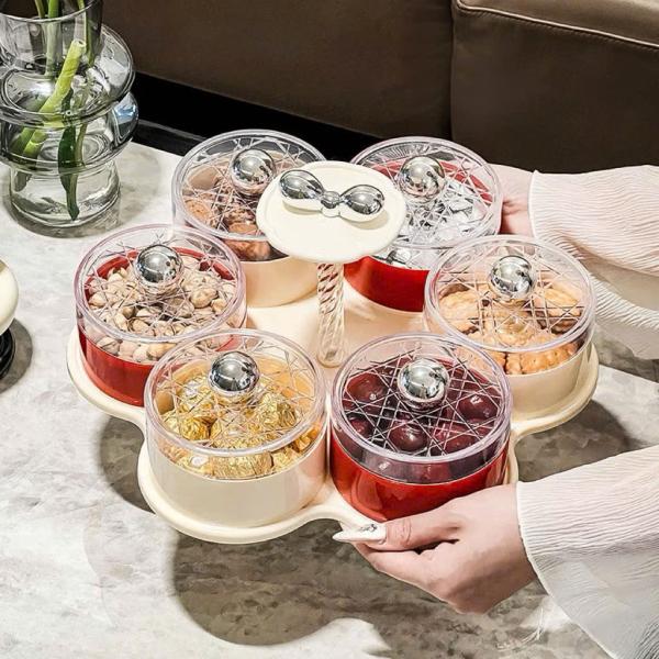 Khay mứt tết xoay 360 độ sang trọng cao cấp mẫu mới nhất 🥇