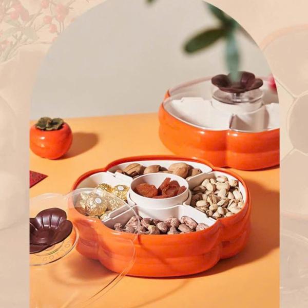 KHAY ĐỰNG MỨT TẾT, BÁNH KẸO , HÌNH QUẢ HỒNG , ẤM LO ĐỦ ĐẦY