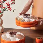 KHAY ĐỰNG MỨT TẾT, BÁNH KẸO , HÌNH QUẢ HỒNG , ẤM LO ĐỦ ĐẦY