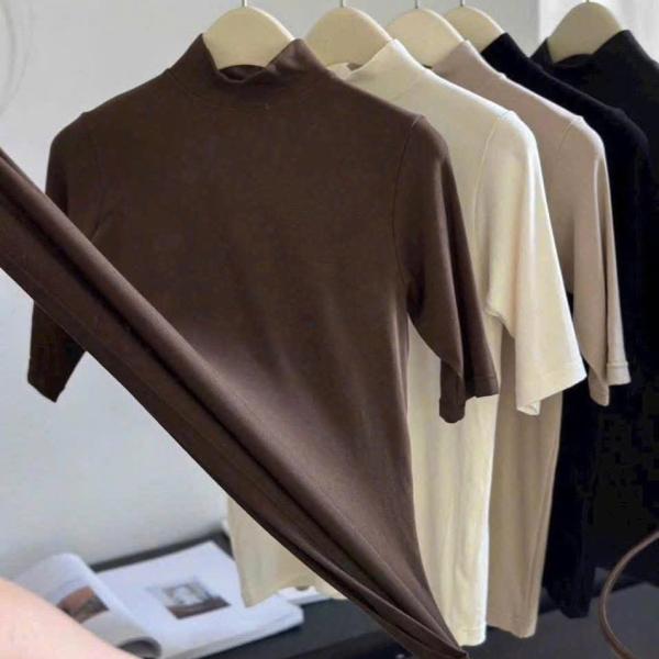 Áo giữ nhiệt cộc tay cổ 3 phân