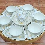 🟠 BỘ BÁT ĐĨA HOA MẶT TRỜI - bộ 8 món kèm khay